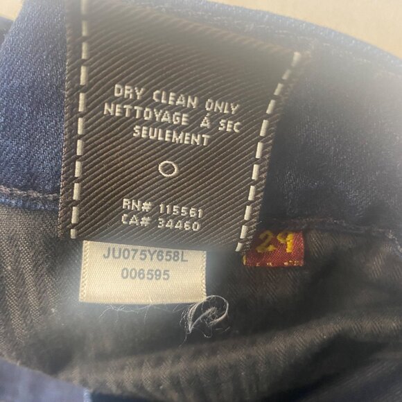 7 For All Mankind Bootcut Jeans Womens Size 29 Dark Wash Embroidered Leopard Pri - Picture 8 of 13